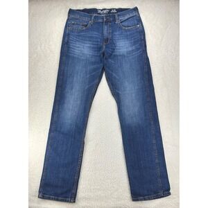 Wrangler Retro Slim Straight Jeans Mens 35x36 Blue Western Cowboy Rodeo Dance